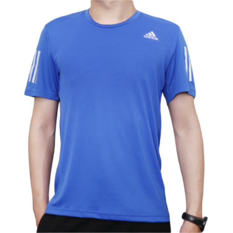 Adidas T Shirts Men's Collegiate Blue Crew Neck Moderate Straight Fit DM2812