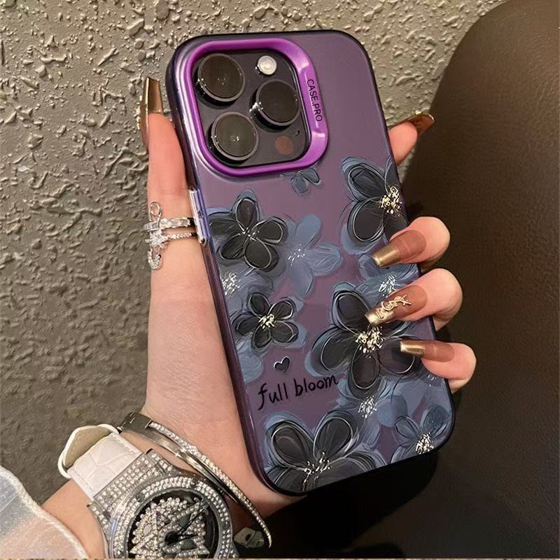 Ink flower is suitable for iphone16Promax mobile phone case, personalized vitality case, Apple IMD mobile phone case.