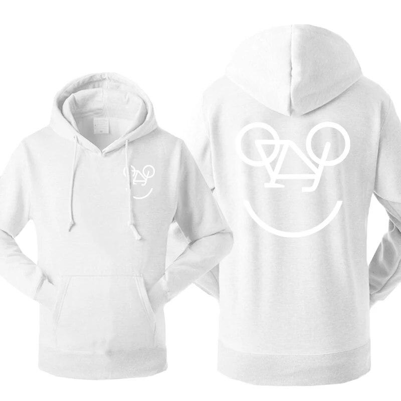 

Улыбающееся лицо велосипедиста, забавная толстовка унисекс для езды на велосипеде, корейская мягкая спортивная одежда, простая толстовка с капюшоном, модная одежда унисекс с падением плеч S