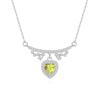 S925 sterling silver necklace women's natural peridot love pendant amethyst citrine light luxury high-end collarbone chain elegant women's jewelry