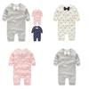 Baby Long Sleeve Cotton Romper With Bow For Toddler Crawling And Play