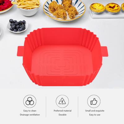 Silicone Air Fryers Oven Baking Tray Temperature Resistant Square Nonstick Pans Non-stick Disk Replacement Grill Pan Accessories