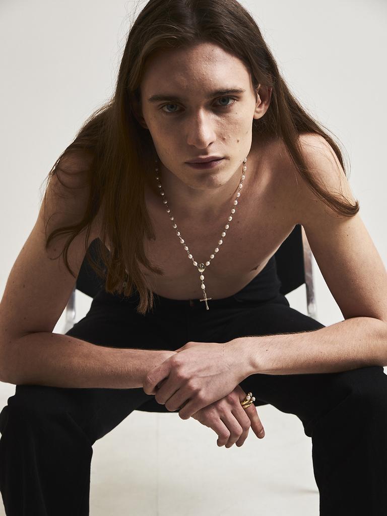 Lowool Pearl Link Cross Necklace