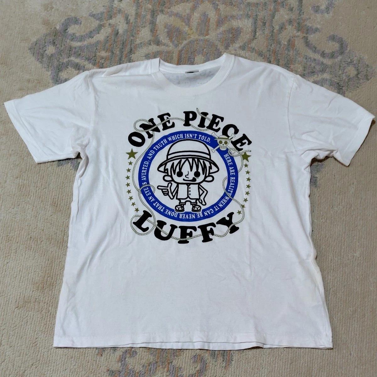 One Piece Monkey D Luffy T-Shirt White Men s XL Anime Graphic Japan 4XL