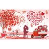 110cmx180cm Red Love Heart Dating Background Happy Valentine's Day Banner  Home Party Decor