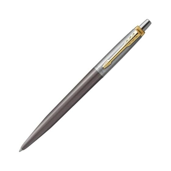 PARKER Jotter Ballpoint Pen, Medium Point, Black Ink, Grey GT, Gift Box, Official Import 2213785