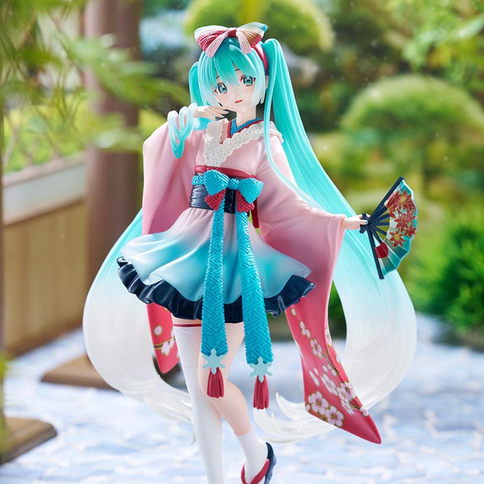 Hot 18CM Anime Hatsune Miku Neo Tokyo Series Kimono Figure Anime Peripheral Collectible Models Decorations Children Kawaii Gift