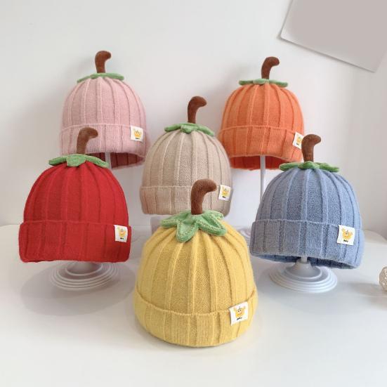 Barnelue Godterifarge Høy Elastisk Design Barn Strikkelue Supermyk Varm Strikket Lue Bursdag Halloween Jul Tilbehør