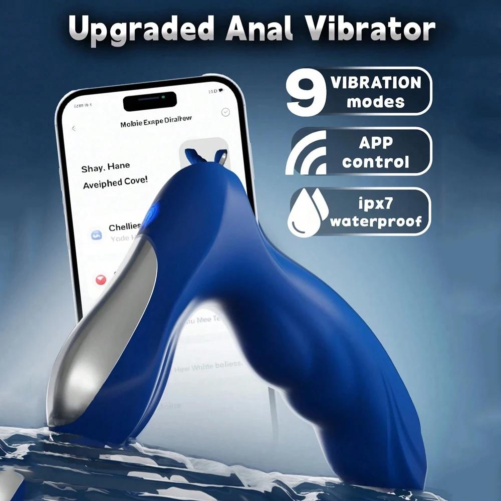 Male Anal Prostate Massager Vibrator APP Control Dildo Butt Plug Vagina Clitoris Stimulator Masturbator Sex Toys for Adults Men
