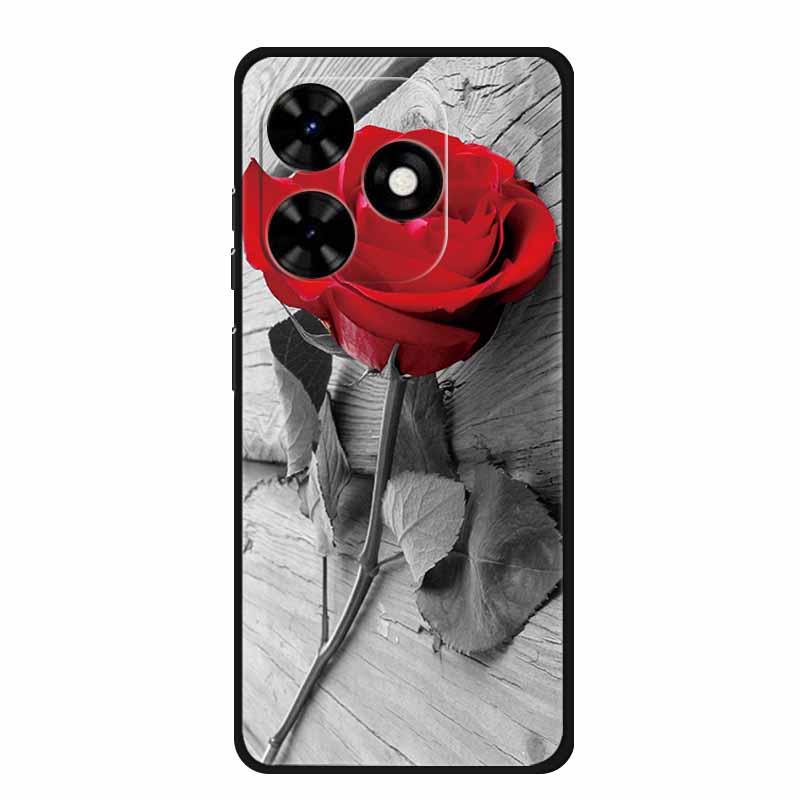 For Tecno Spark Go 2024 Case Luxury TPU Silicone Soft Back Cover Phone Cases for Tecno SparkGo 2024 BG6 Shockproof Flower Fundas