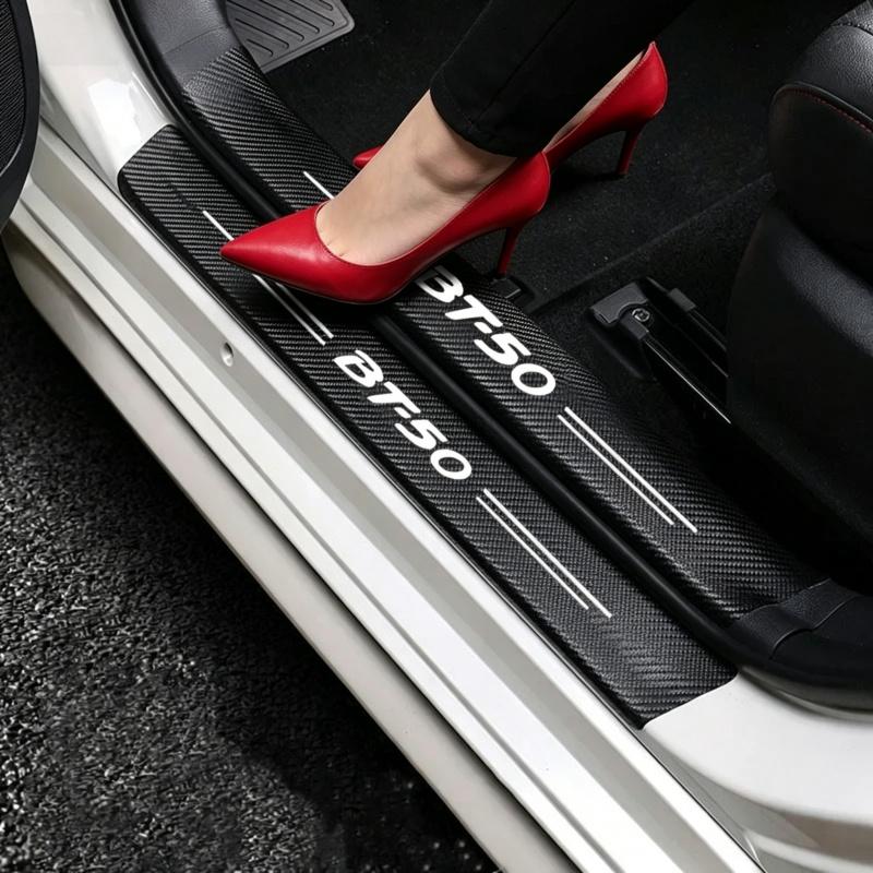 For Mazda BT-50 Carbon Fiber Door Sill Protector Sticker Anti-Scratch Film for Mazda 3 6 CX-5 CX-30 Atenza Axela CX-90 CX-60 CX- FF16 l1