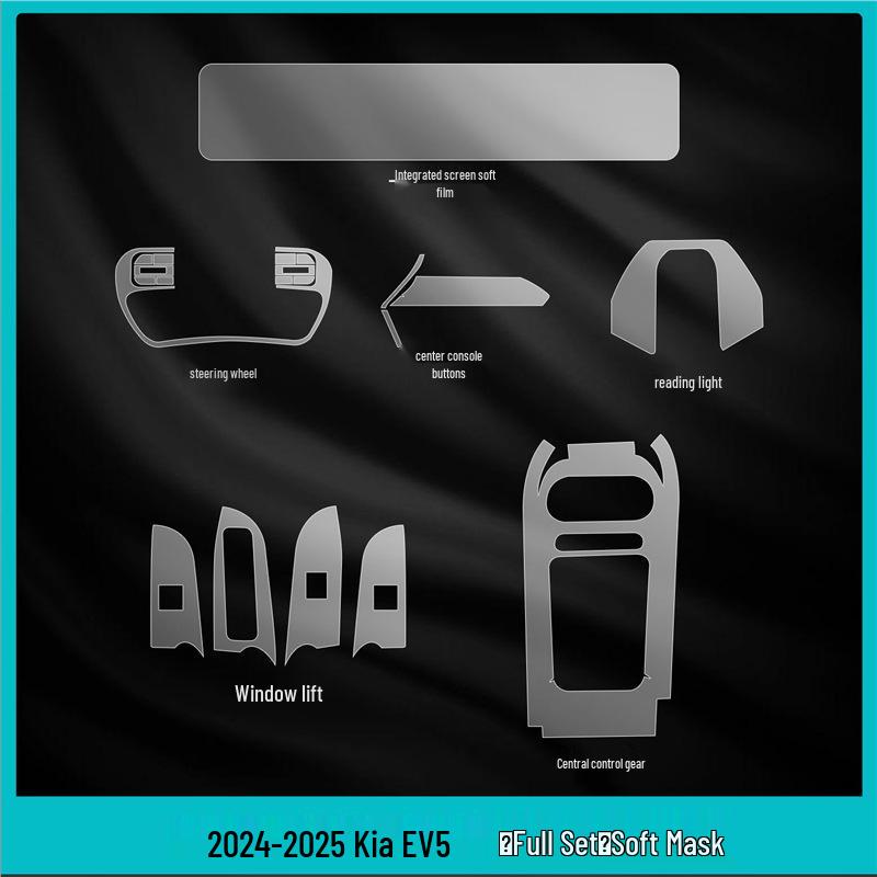 KIA EV5 Interior Protection Film for Console, Gear Shift & Display - Fits 25 Models