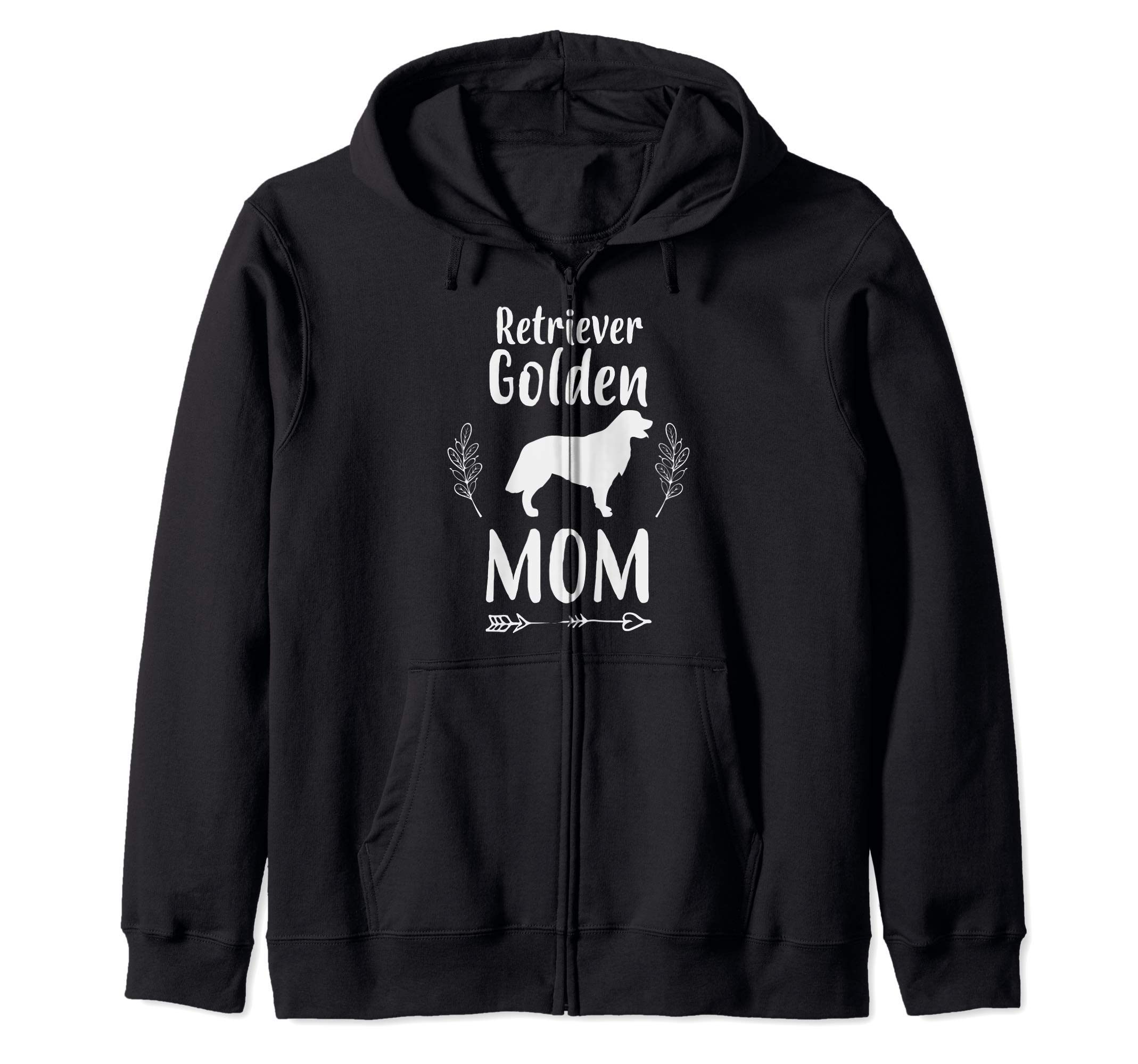 A gift for a Golden Retriever mom; a zip-up hoodie for dog-loving women and girls.