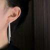 PONYKISS Náušnice visací se střapci, geometrické, ze sterlingového stříbra, pro ženy, trendy, jemné, minimalistické, třpytivé doplňky