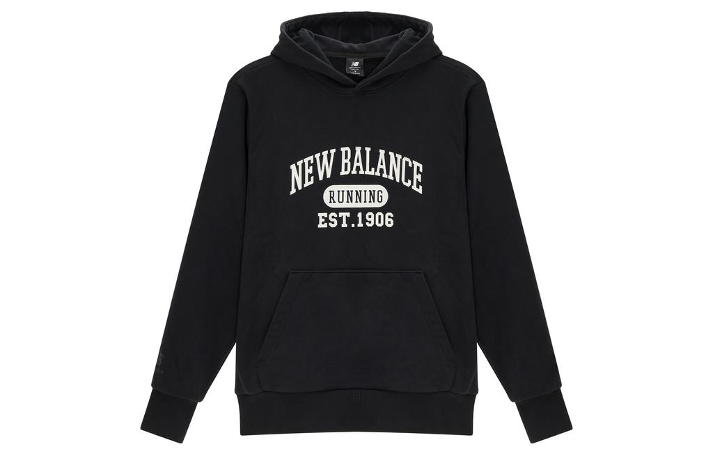 New Balance Sweatshirts Unisex Black Hooded Moderate Regular AMT31313-BK
