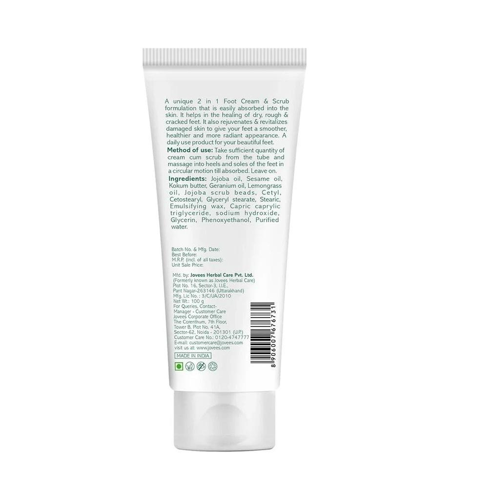 Jovees Herbal Foot Care Cream & Scrub For Rough, Dry and Cracked Heel 100g