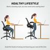 Drafting Chair with Flip-up Armrest, Mesh Office Stool with Foot Ring, 360 Degree Swivel Height Adjustable Chair for Standing Desk, Black