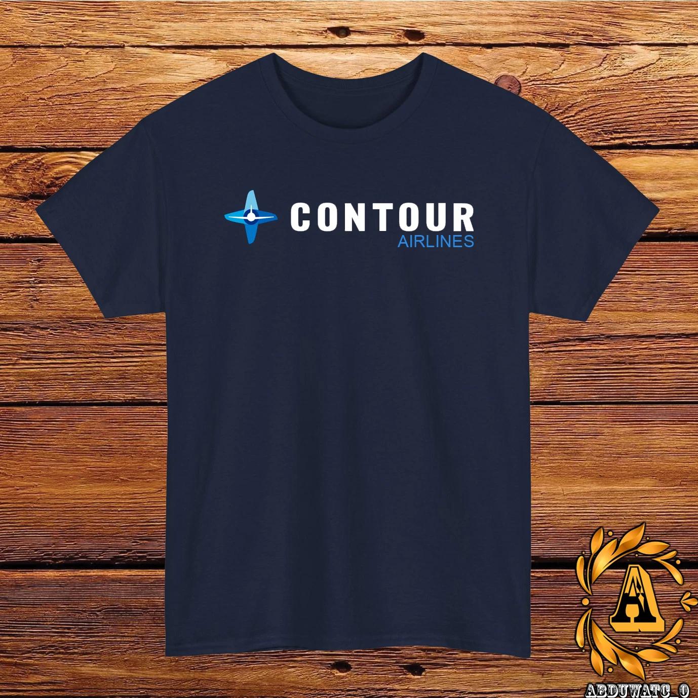 Contour Airlines Logo Mens T-Shirt Cotton Graphic Tee Made in USA S-5XL M