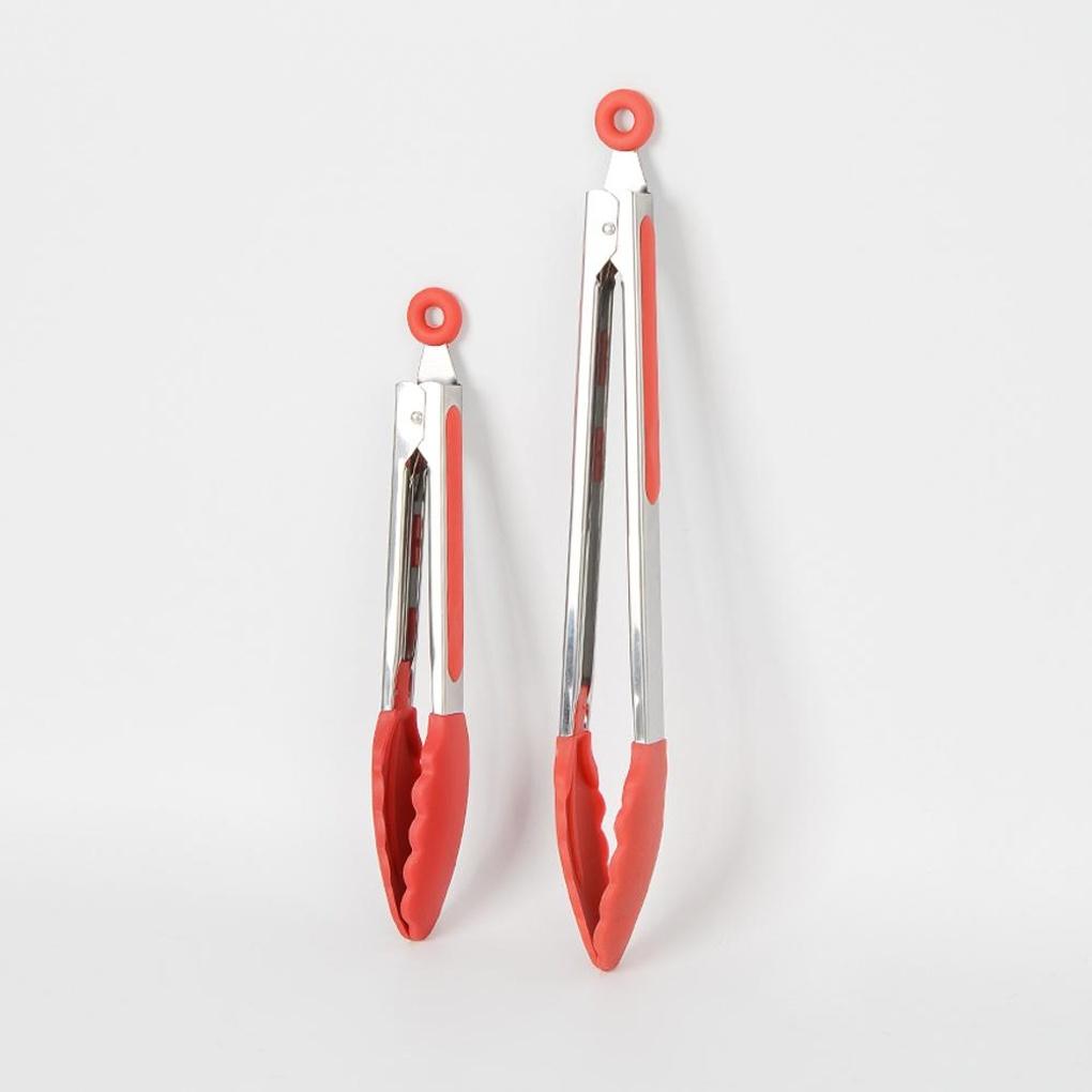 Vivid Stainless Steel Handle Silicone Tongs
