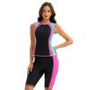 Sleeveless Conservative Split Swimsuit Women's Sexy Color Block Tight Swimsuit