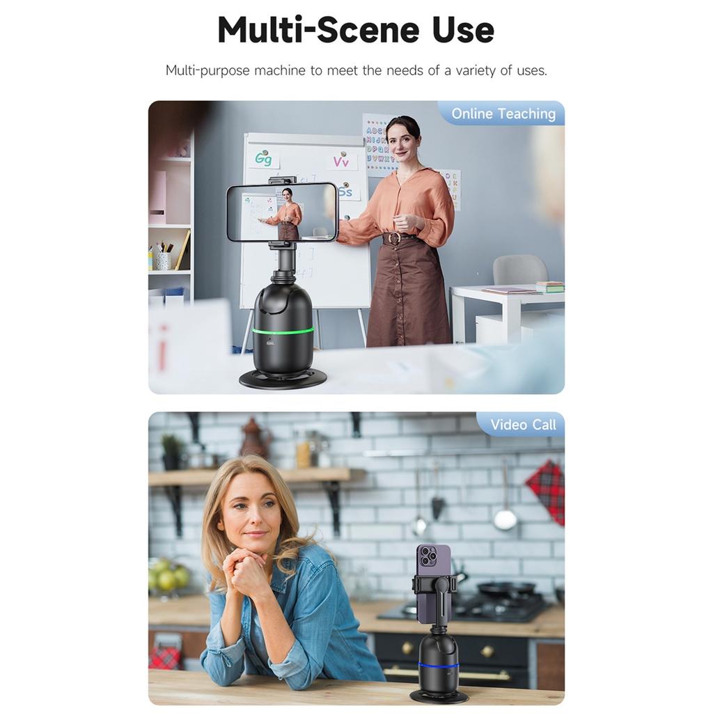 Mobile Phone Universal Joint Stabilizer, AI 360 Follow Selfie Stand, Facial Tracking Mobile Phone And Camera Desktop Universal Joint