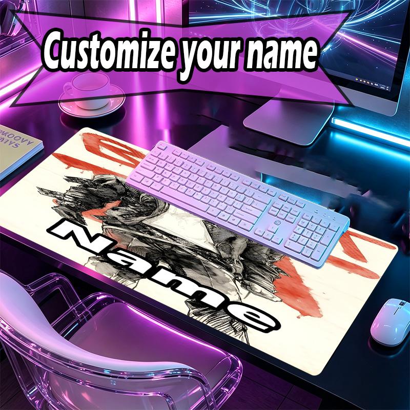 Custom Name Personalized Michael Jackson Pattern Mousepad, Laptop PC Desk Mat, Decorative Desk Mat for Home Keyboard Pad Gift