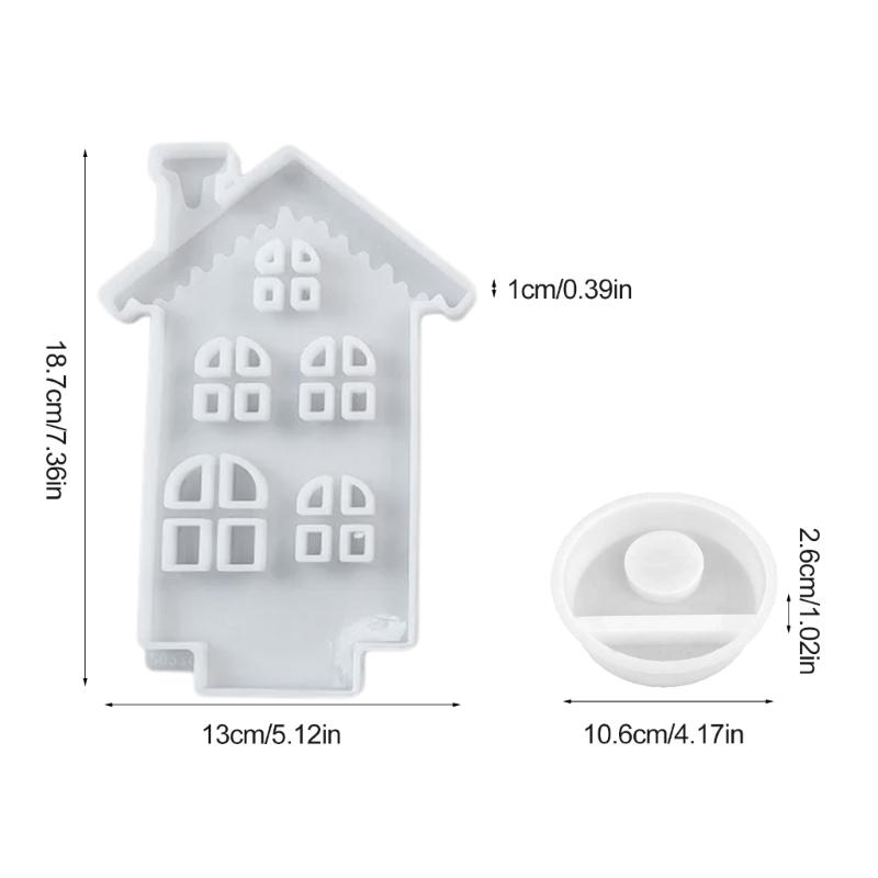 Svícen Snow House Silikonová forma Epoxidová pryskyřice Formy na svíčky Sádrový svícen Forma Domácí dekorace Forma