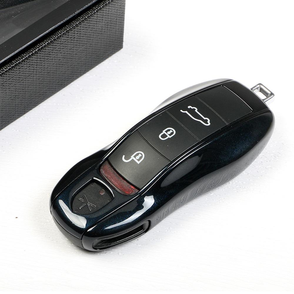 Car Key Shell  Moonlight Blue Remote Control Fob Case Replacement for Porsche Panamera Boxster Macan Cayenne 718 911 Cayman