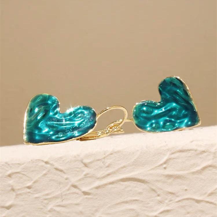 

Леди Элегантные Винтажные Зеленые Серьги-гвоздики в форме сердца Женские Серьги-капли для девушки Вечеринка Шикарные украшения зелёный