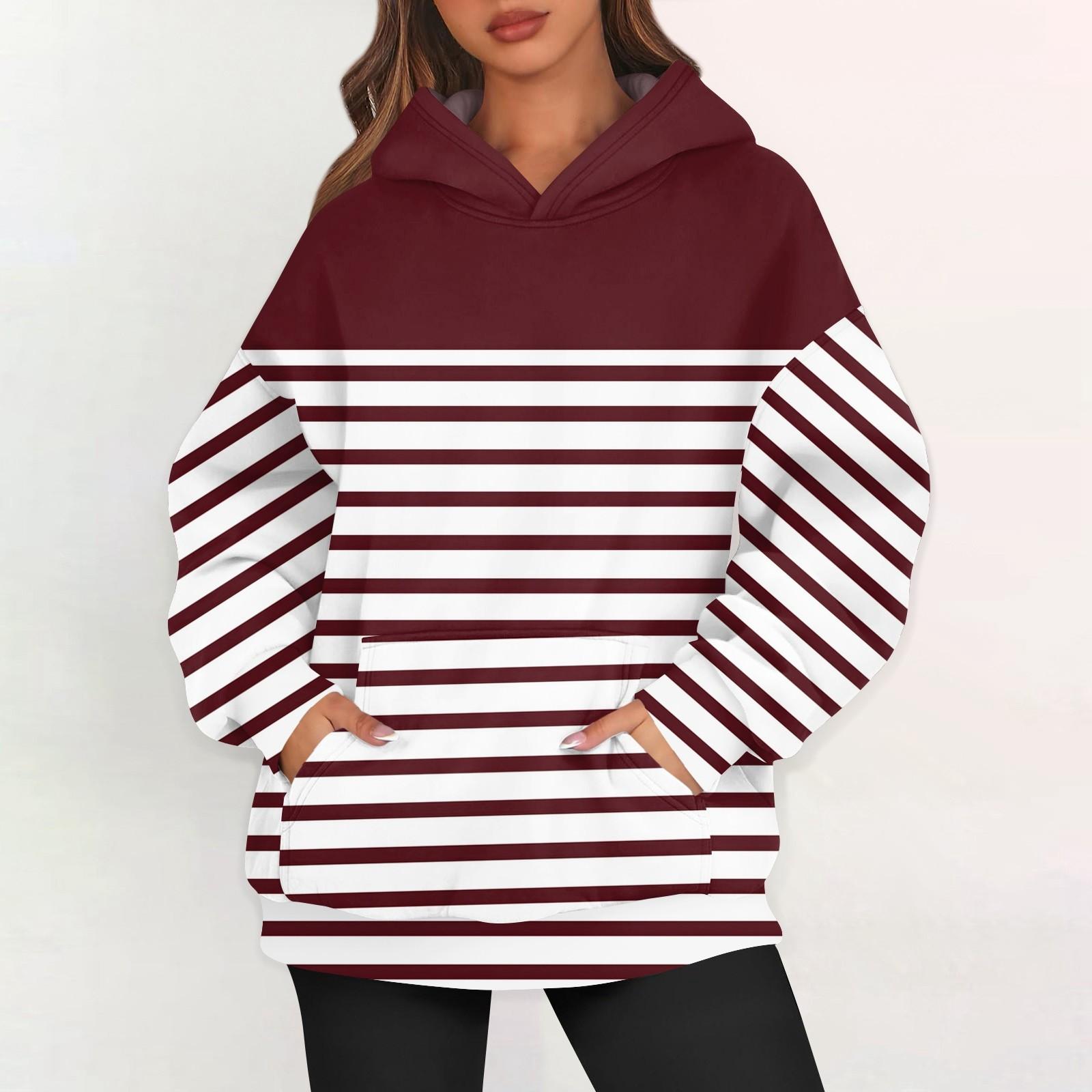 

Женские худи оверсайз из флиса, толстовки с длинным рукавом, пуловеры с карманом XL винный