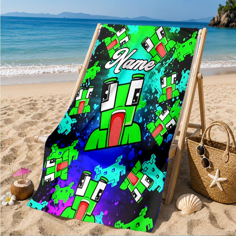 Custom Name Space Alien Un-speakable Beach Towel Microfiber Beach Towel, Lightweight and Quick-Dry, for Summer Travel, Swimming Pool Gift