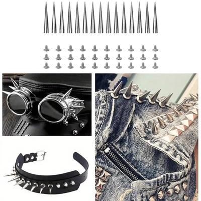 Packung mit 30 großen Metall-Baumspitzen-Schraubnieten für Punk-Modeaccessoires, kreative Projekte, Lederhandwerk-Nieten