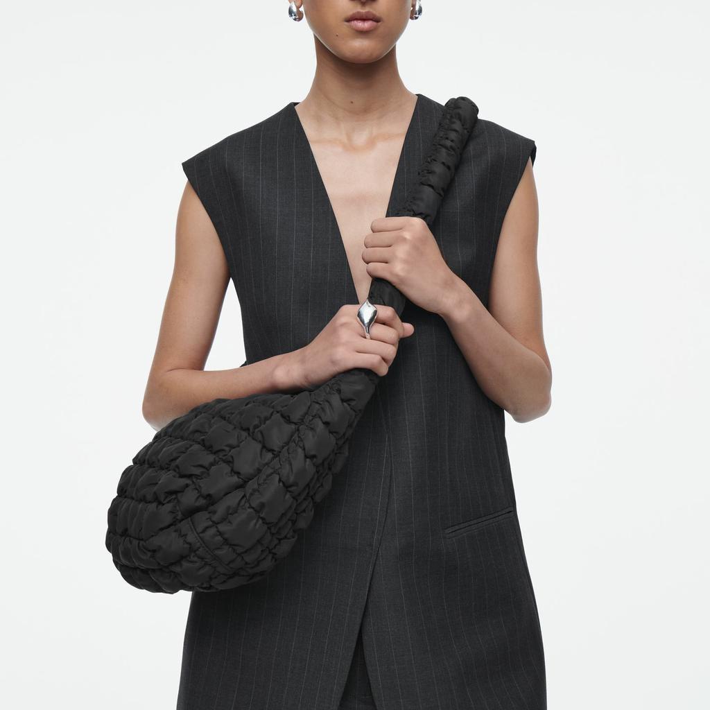 COS Quilted Texture Polyester Cloud Bag Shoulder Crossbody Bag Regular Women bags Black 1213736001