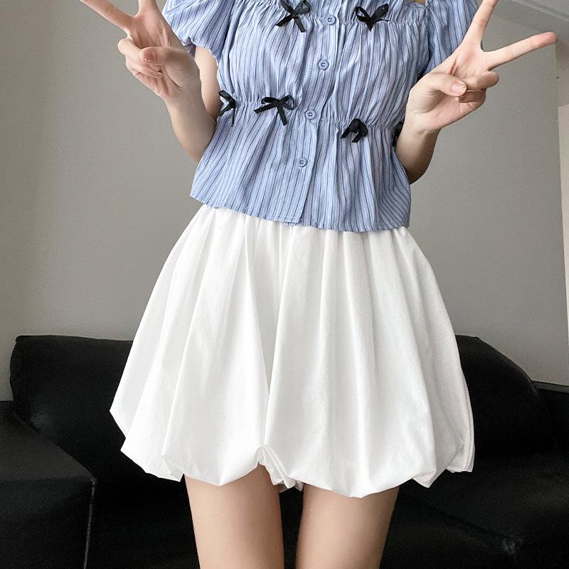 

Летние Новые С высокой талией А-силуэта Тонкие Пышные Свободные Широкие брюки-шаровары Юбка XL белый