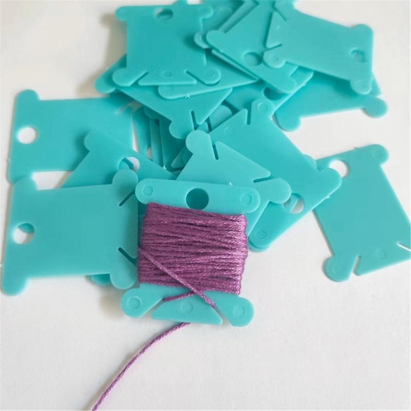 50Pcs Plastic Floss Bobbins Thread Winder, Embroidery Thread Organiser for DIY Embroidery Sewing Thread Storage