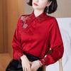 Imitation Silk Shirt Women 2022 Spring And Autumn Imitation Mulberry Long-sleeved Top Casual