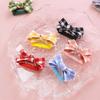 Pet Hair Clip Adorable Elegant Plaid Print Pet Cat Dog Bowknot Hair Bows Pet Supplies