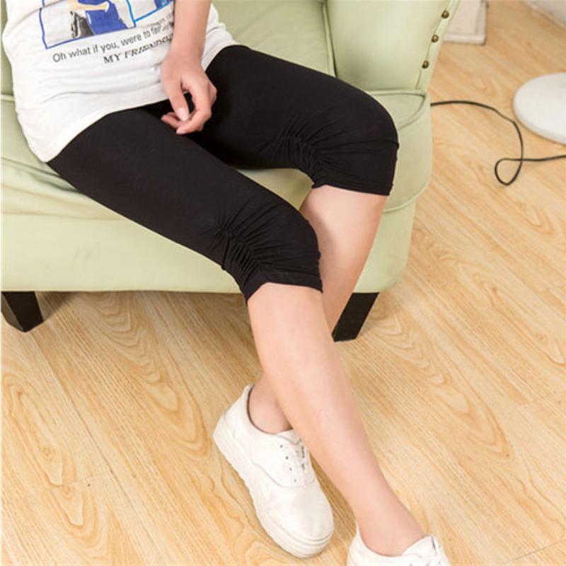High Waist Solid Color Mid-Calf Stretchy Women Leggings Cropped Pants Bottoms for Running