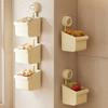 Wall Mounted Suction Cup Storage Basket Punch-free Bathroom Storage Rack  Kitchen