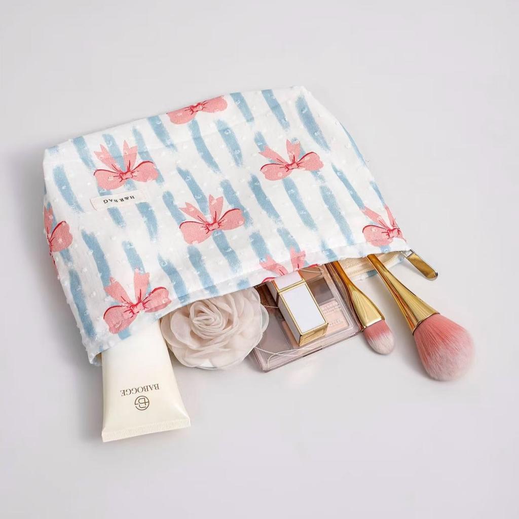 Tragbare Kosmetiktasche Stoff Baumwolle Floral Kosmetiktasche Stoff Clutch Raffinierte Kosmetik Aufbewahrungstasche Für Reisetasche Organizer