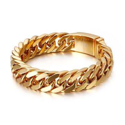 European and American Fashion, Simple Electroplated Four -sided Milling Titanium Steel Men's Bracelet
