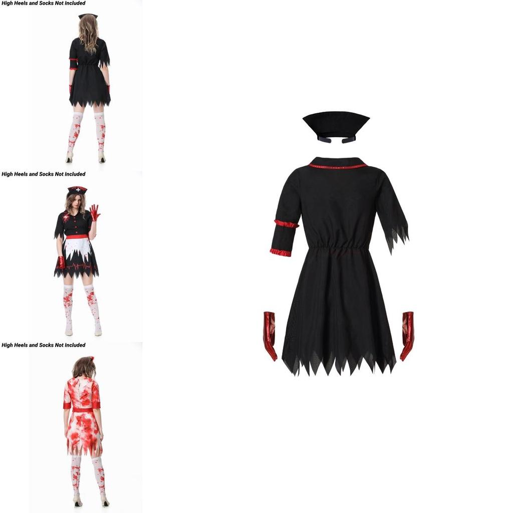 Yumeikeshi Women's Halloween Cosplay Costume Blood Nurse Maid Doctor Outfit