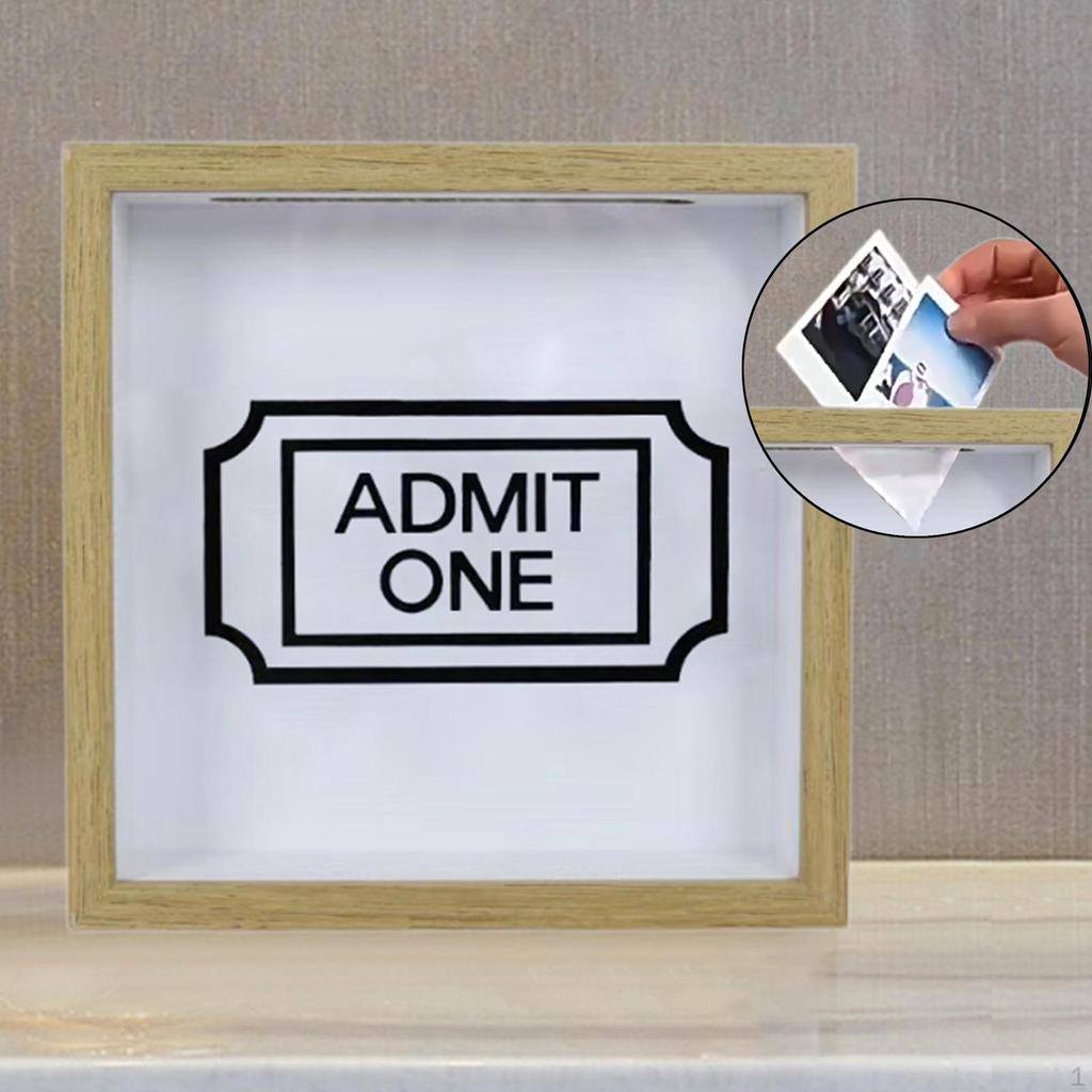 Adventure Archive Box Memory with Slot Practical Ticket Collection Holder Shadow for