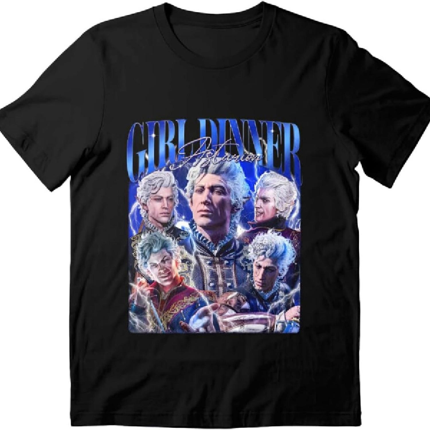 

Mens Womens Astarion Graphic Girl Friend Dinner Cotton 90S Shirts Retro Sleeve T-Shirt for Fathers Day Christmas Multicolored XXXXXL чорний