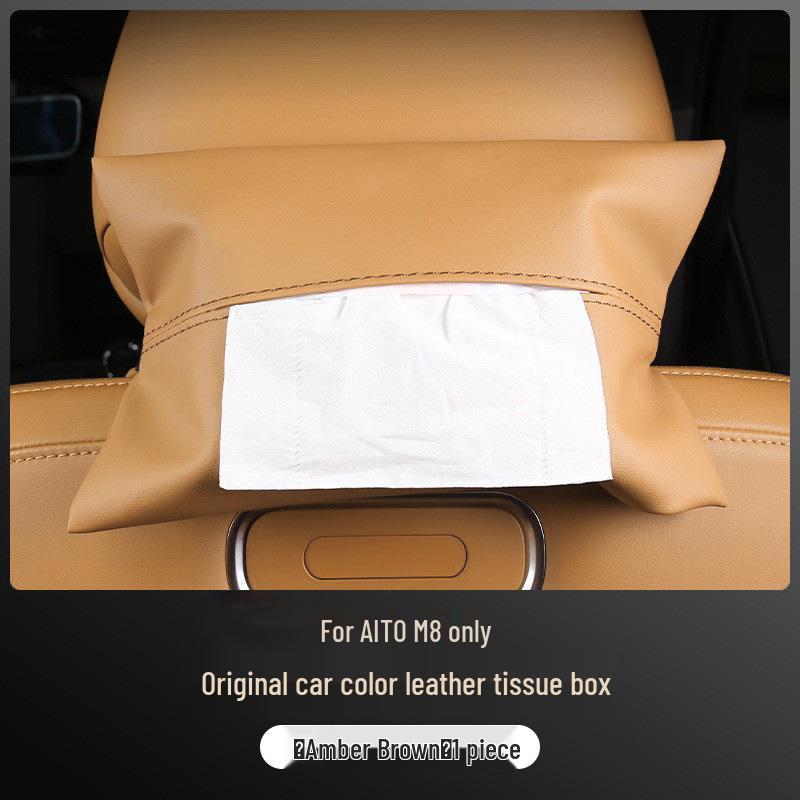 AITO M8 Car Seat Tissue Holder - Car-Mounted Armrest Box Tissue Bag for Car Interior