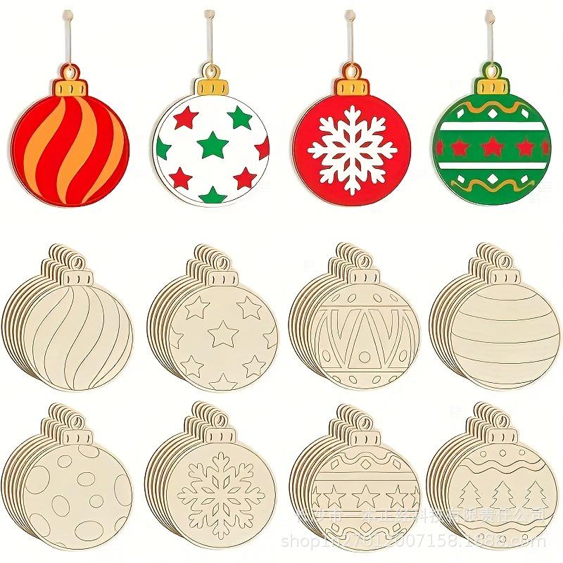 Handmade Wooden DIY Graffiti Christmas Tree Ornament for Home Decoration and Festival Parties