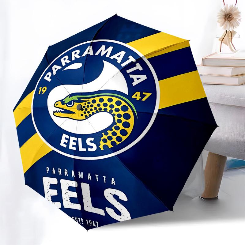 Parramatta Eels, Rugby League Automatic Opening and Closing, 8 Rib Structure Portable Umbrella, Suitable for Men and Women In All Seasons  P