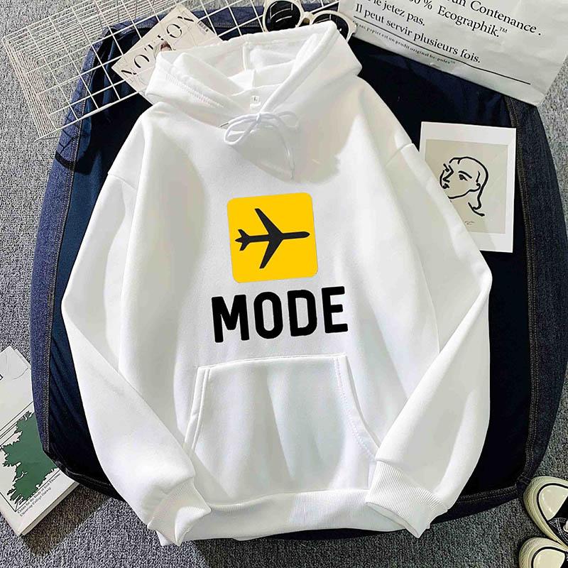 Autumn Hoodie Women's Casual Hooded Sweatshirt Creative Hoodie Matching Streetwear Flight Mode Pattern Monogram Hoodie