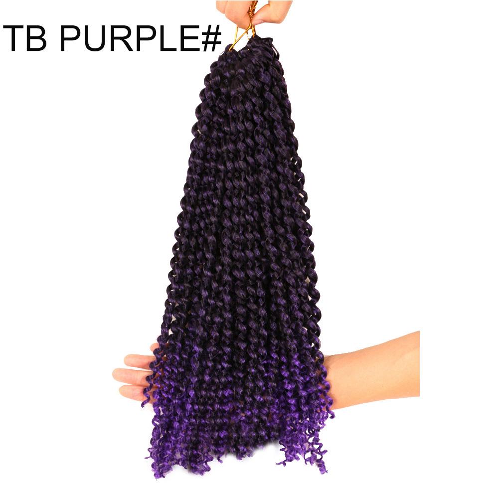 TBH 45cm Twist szydełkowe warkocze Water Wave Curly Falista peruka dla kobiet Syntetyczne przedłużanie włosów