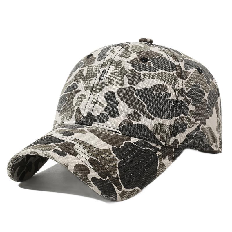 Retro Camouflage Baseball Cap Outdoor Sunshade Sun Protection Versatile Cap Men'S And Women'S Soft Top Duck Tongue